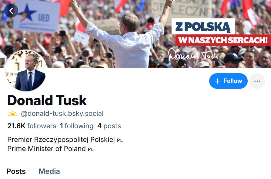 Donald Tusk z kontem w nowym serwisie społecznościowym