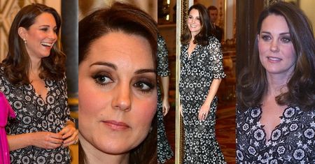 Ciężarna księżna Kate w sukience za 11 tysięcy przyjmuje gości w Pałacu Kensington (ZDJĘCIA)