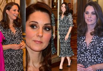 Ciężarna księżna Kate w sukience za 11 tysięcy przyjmuje gości w Pałacu Kensington (ZDJĘCIA)