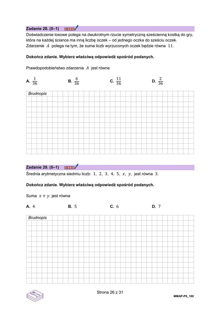 Arkusz z matematyki: Matura 2025