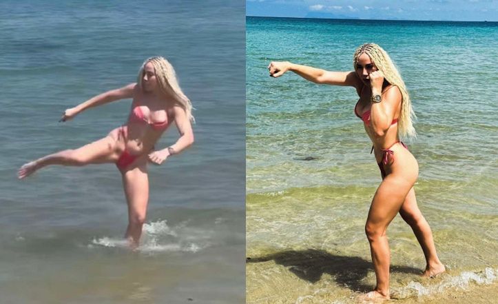 Marianna Schreiber w bikini chwali się muskulaturą