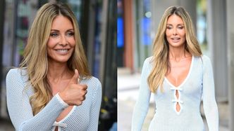 Małgorzata Rozenek wyłania się ze studia "Dzień Dobry TVN" w PRZEŚWITUJĄCEJ sukience