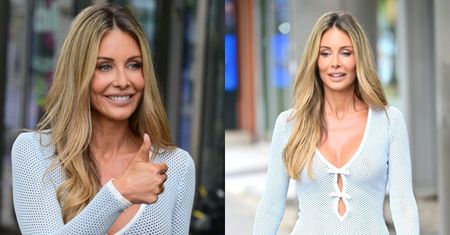 Małgorzata Rozenek wyłania się ze studia "Dzień Dobry TVN" w PRZEŚWITUJĄCEJ sukience