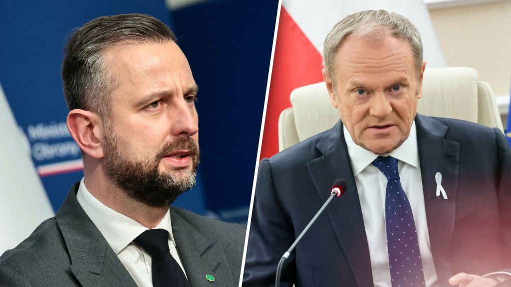 Szef MON W. Kosiniak-Kamysz i premier D. Tusk.