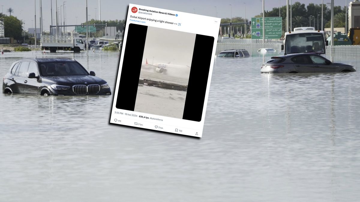 Ulewny deszcz sparaliżował Dubaj. Utrudnienia w mieście, jak i na międzynarodowym lotnisku