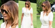 Zamyślona Melania Trump przemierza trawnik w szpilkach za 2,5 tysiąca złotych (ZDJĘCIA)