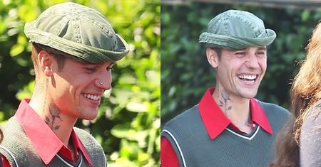 RZADKI WIDOK: Odziany w kolorowe fatałaszki Justin Bieber "przyłapany", JAK SIĘ UŚMIECHA