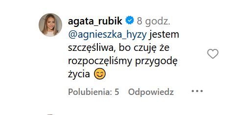 Agata Rubik odpowiedziała Agnieszce Hyży 