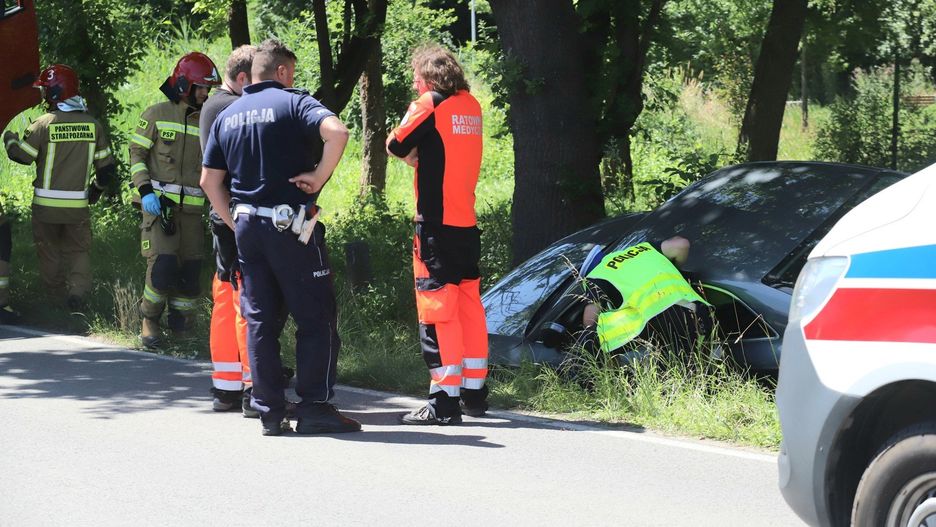 Samochód wylądował w rowie