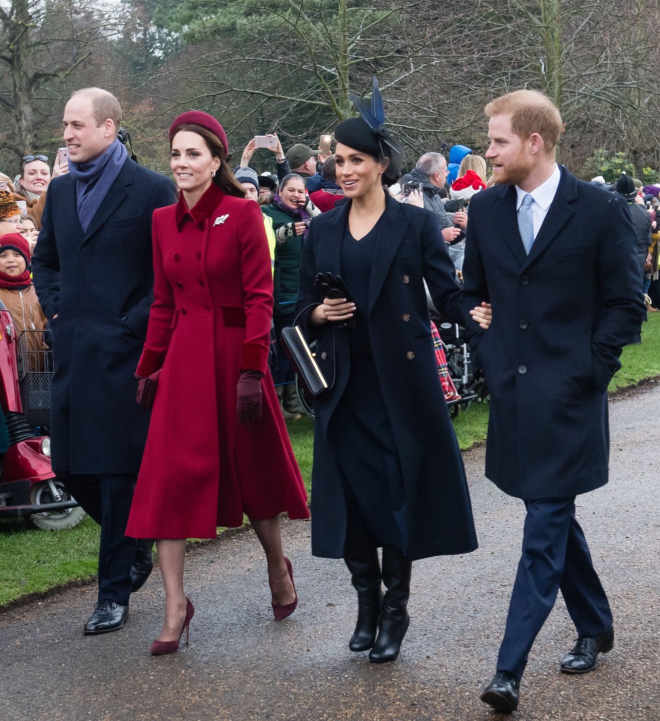 Meghan Markle, Kate Middleton, książę Harry i książę William