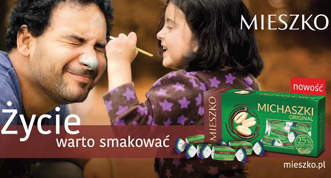 „Życie warto smakować” w reklamach słodyczy Mieszko