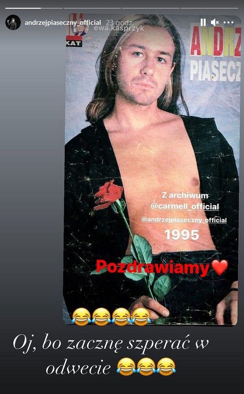 Ewa Kasprzyk pochwaliła się plakatem. Jest na nim Andrzej Piaseczny