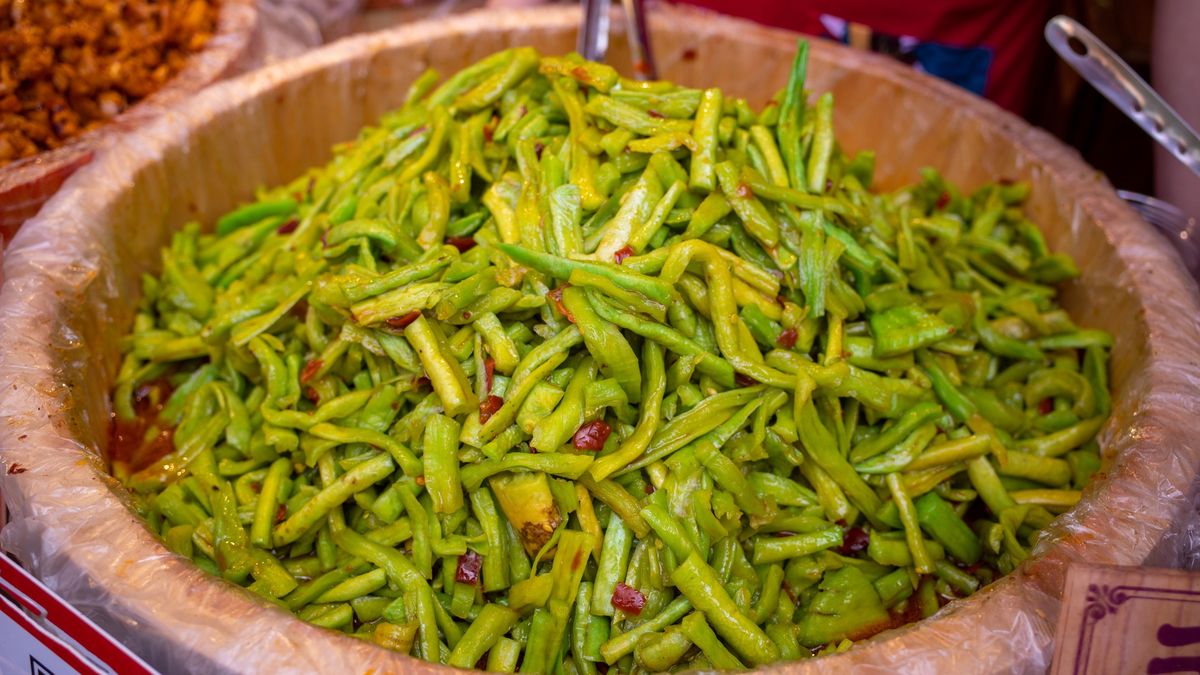 spice preserved radish slices selling at market stallwulingyun