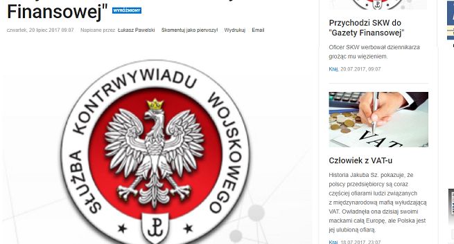 MON zaprzecza informacjom o próbie werbunku dziennikarza „Gazety Finansowej”