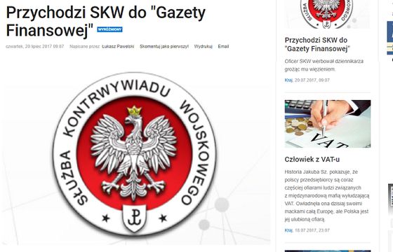 MON zaprzecza informacjom o próbie werbunku dziennikarza „Gazety Finansowej”