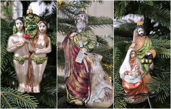 Głogów: Wyjątkowa choinka w kaplicy hospicjum. Zdobią ją ręcznie malowane bombki z biblijnymi postaciami