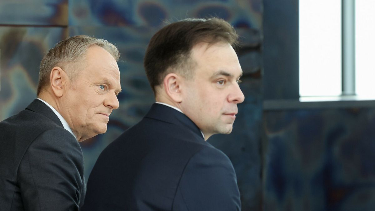 Premier Donald Tusk i minister finansów Andrzej Domański