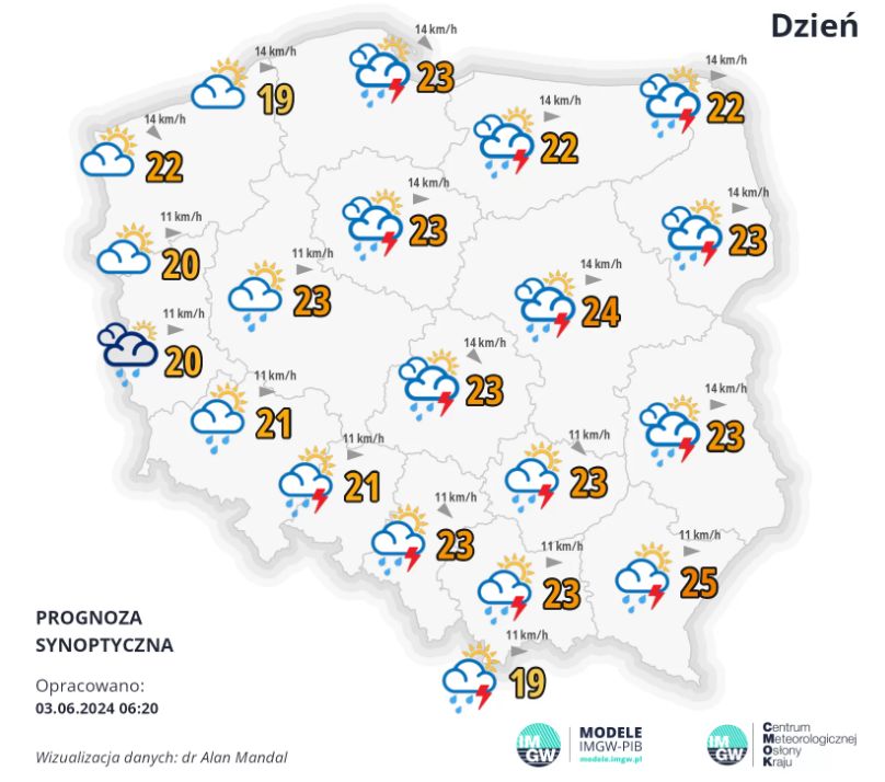 Prognoza na 3 czerwca