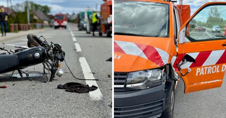 Motocyklista nie żyje. Droga zablokowana po wypadku