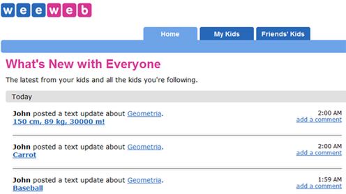 Wee Web dla tych, którzy lubią chwalić się dziećmi 1