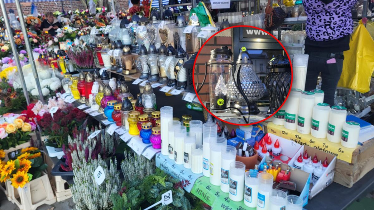 Ceny zniczy na Cmentarzu Bródnowskim.