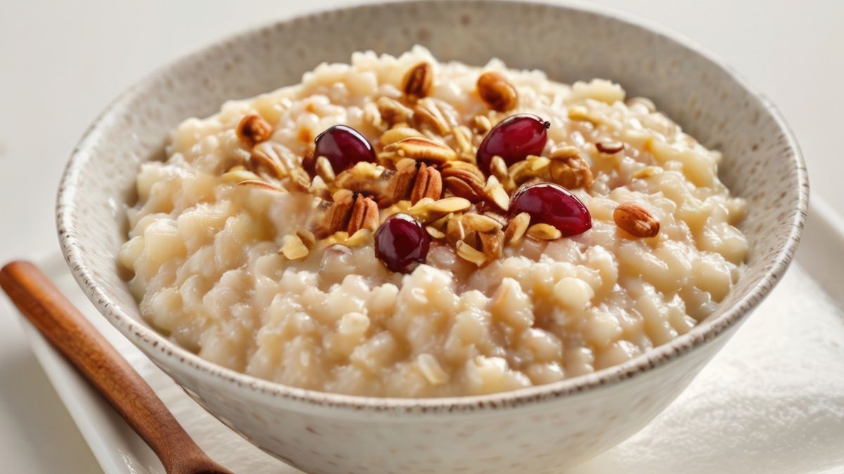 Jogurt naturalny z płatkami migdałowymi i wiśniami