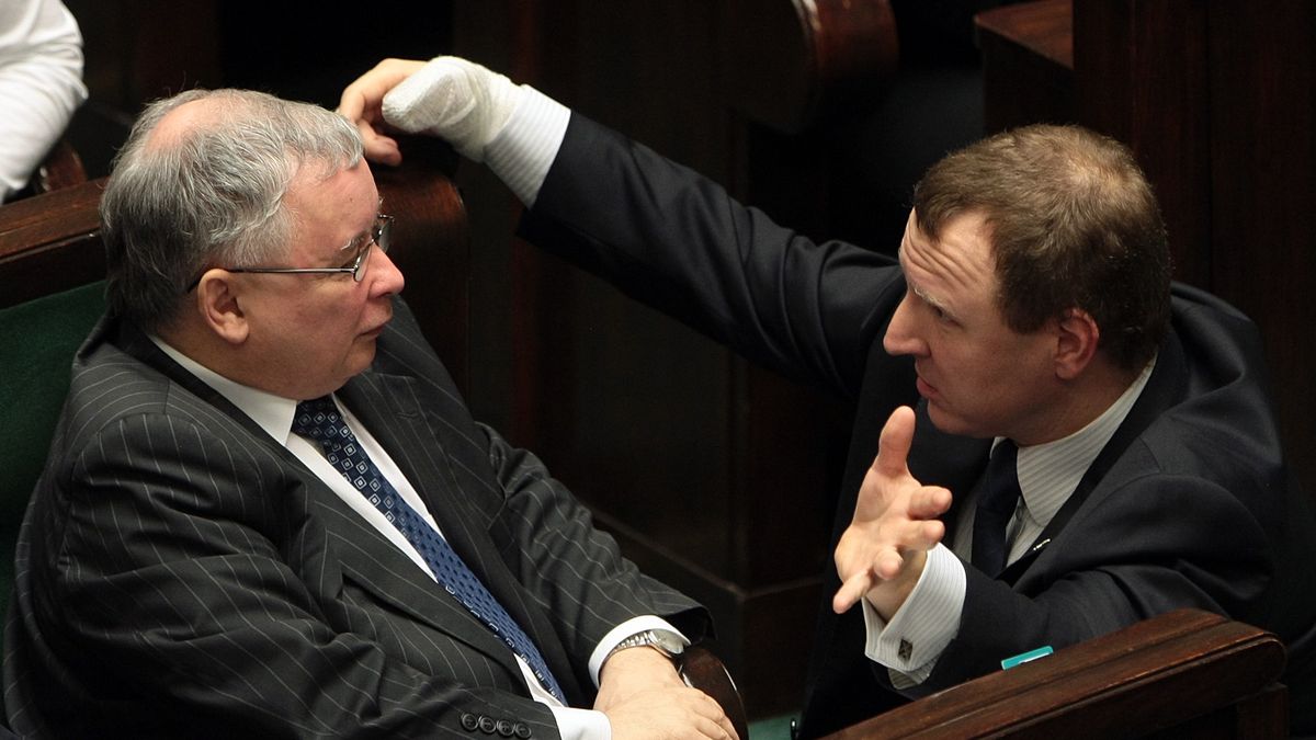 Jaros�aw Kaczy�ski Jacek Kurski
Leszek Szyma�ski
sejm, posiedzenie, Jaros�aw Kaczy�ski, Jacek Kurski