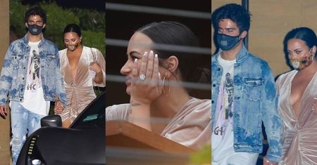 Świeżo zaręczona Demi Lovato prezentuje okazały pierścionek podczas kolacji z narzeczonym (ZDJĘCIA)