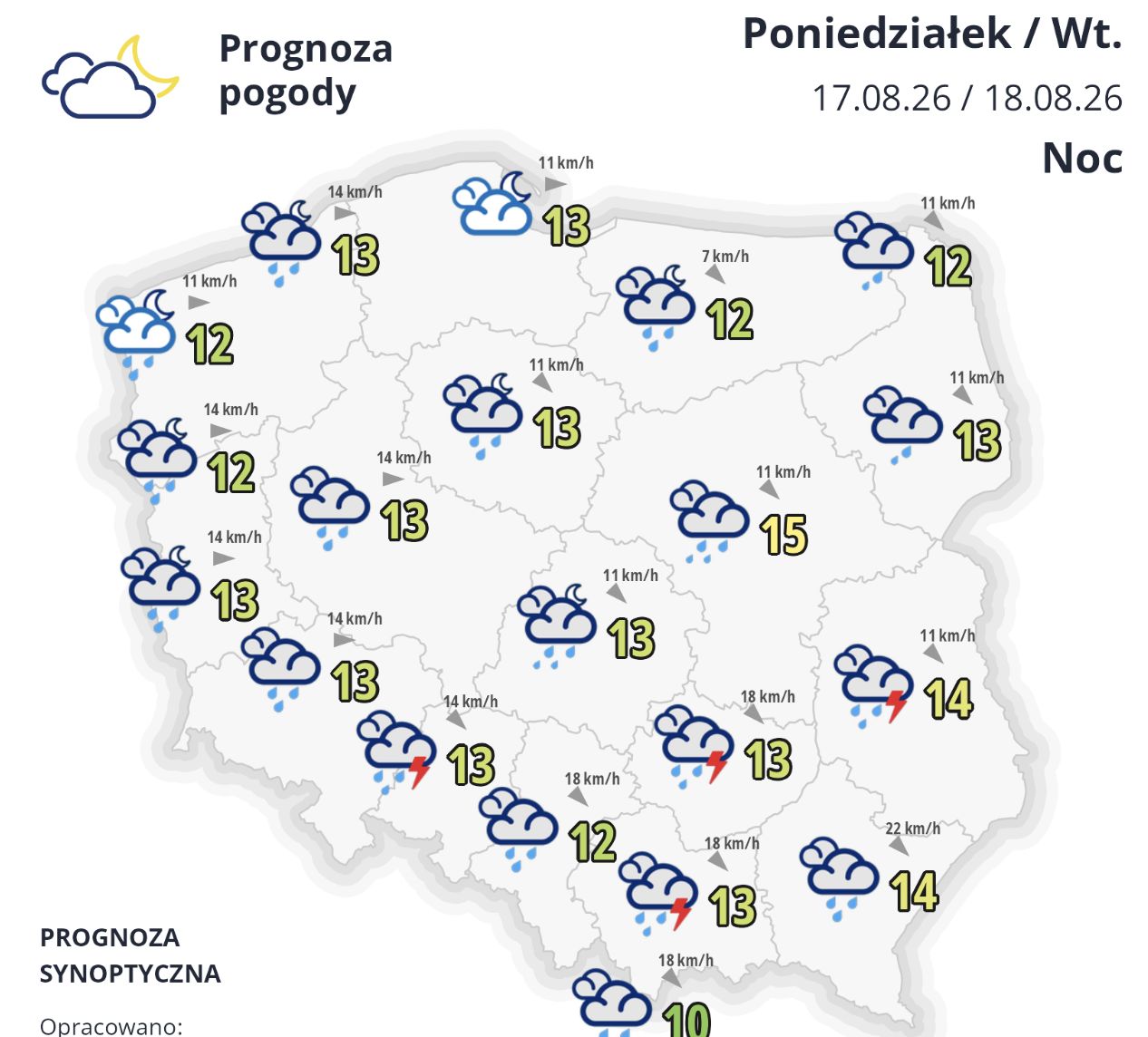noc z poniedzialku na wtorek