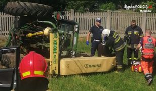 Śląskie. Wywrócił ciągnik, miał 3,5 promila alkoholu w organizmie