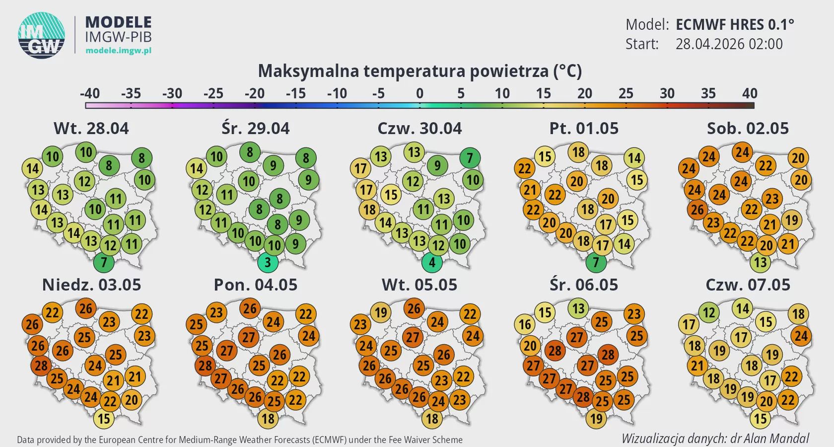 1 maja do Polski dotrze cieplejsze powietrze.