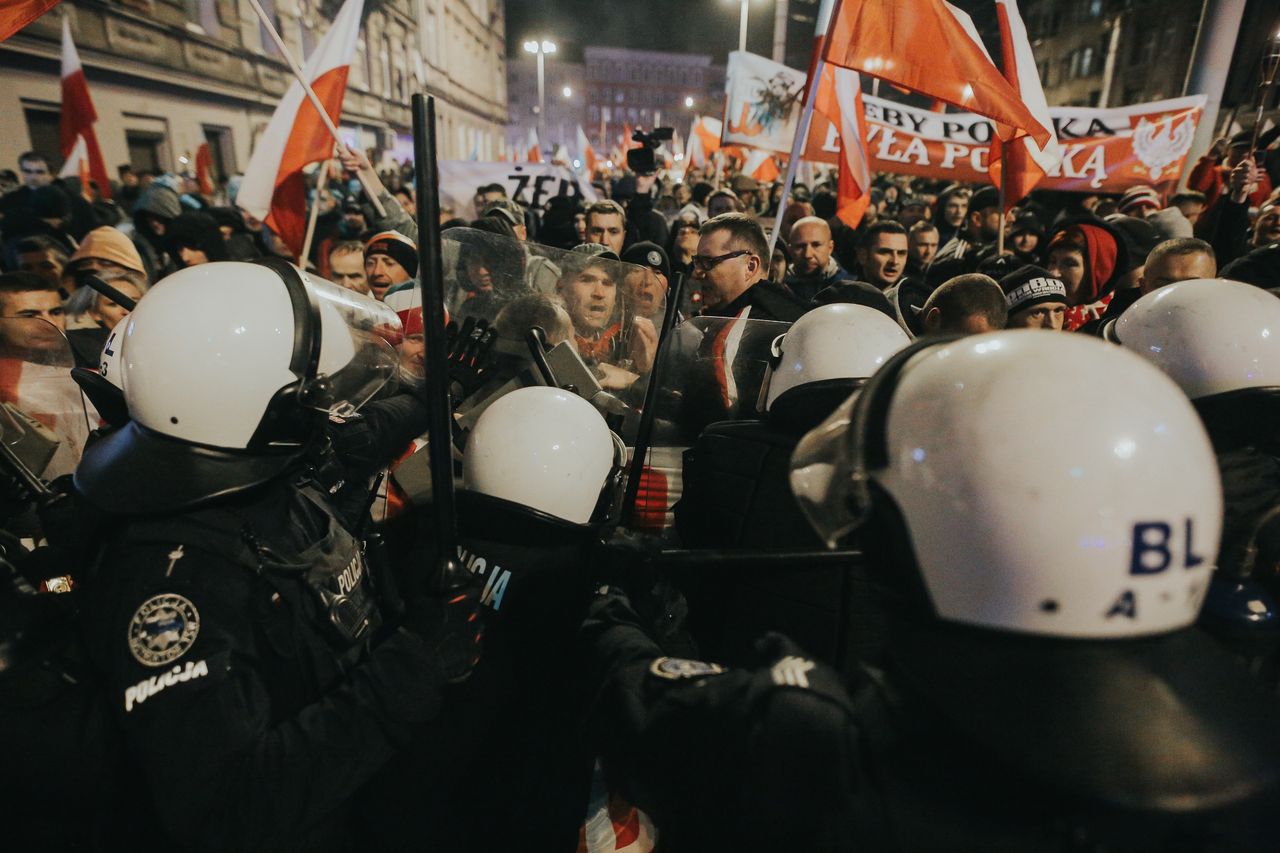 Starcia z policją na Marszu Niepodległości 2019 r.