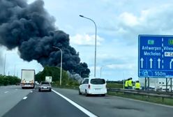 Czarne kłęby dymu przy lotnisku. Nagranie świadka pożaru pod Brukselą