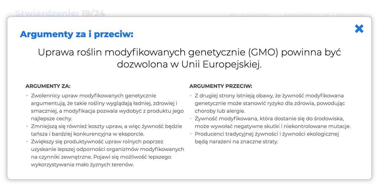 Argumenty „za” i „przeciw”