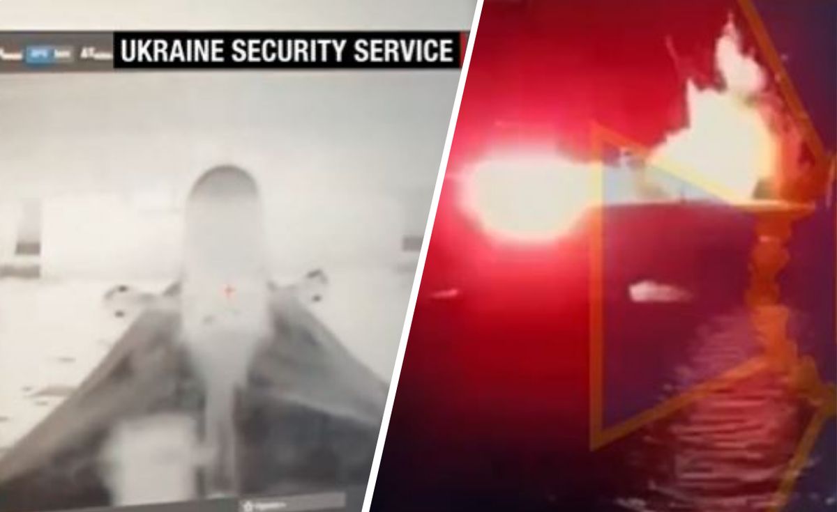 Kadry z filmów, przedstawiających atak na Most Krymski, ujawnionych w środę przez SBU