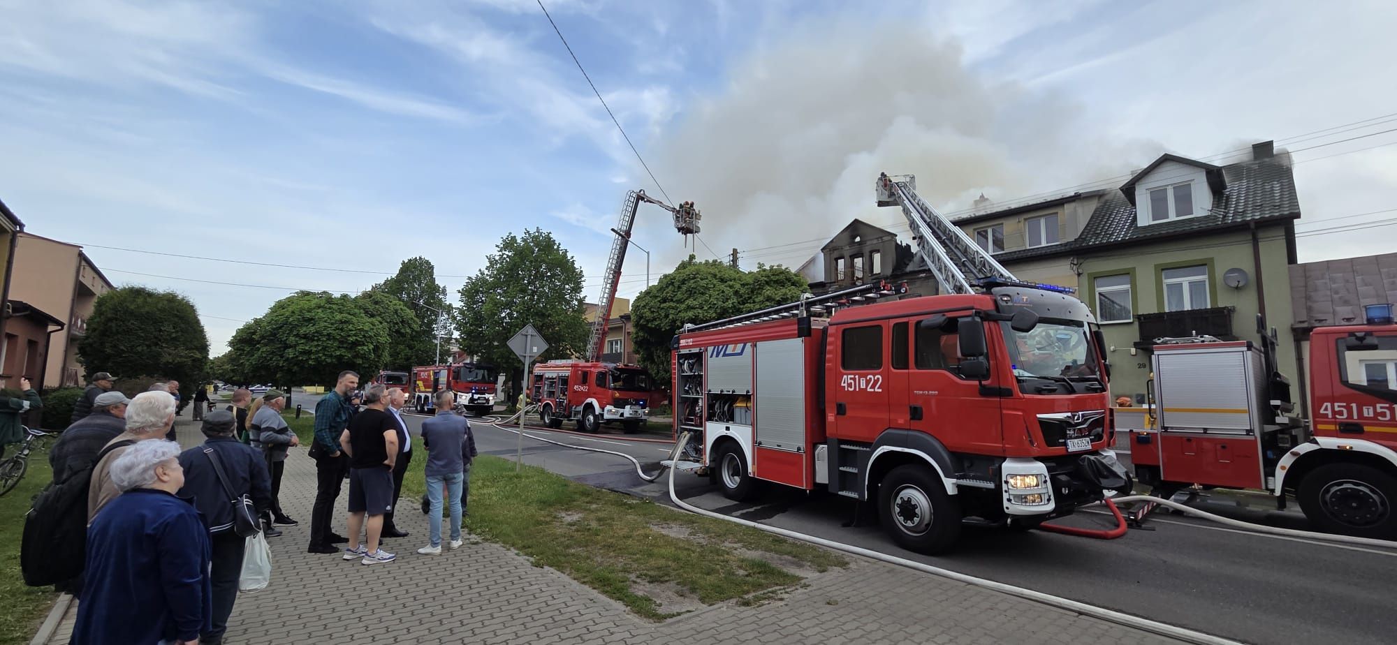 Pożar domu na ulicy Sandomierskiej