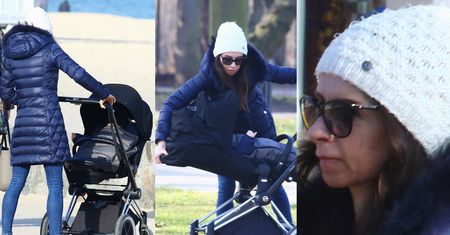 Marta Kaczyńska spaceruje z wózkiem po plaży w Sopocie (ZDJĘCIA)