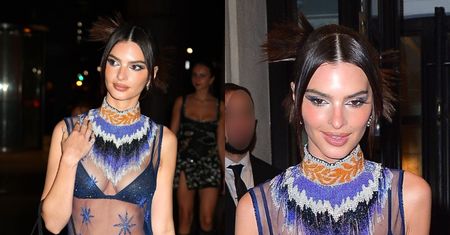 Emily Ratajkowski mknie na imprezę po MET Gali w ODWAŻNEJ kreacji. Siateczkowa sukienka odsłoniła prawie wszystko (ZDJĘCIA)
