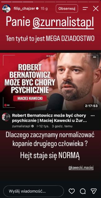 Filip Chajzer pokazał okładkę nowego odcinka podcastu Żurnalisty