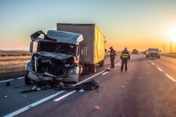 Wypadek na A1 pod Częstochową. Doszło do zderzenia samochodów ciężarowych. Mogą występować utrudnienia w ruchu