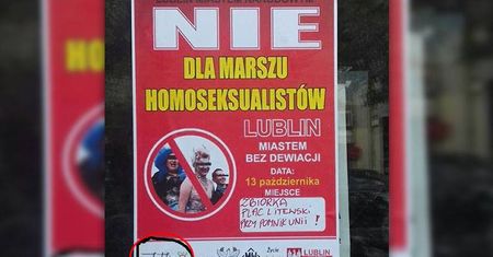 Logo Lublina na plakacie przeciwko Marszu Równości. „Bezprawne użycie”