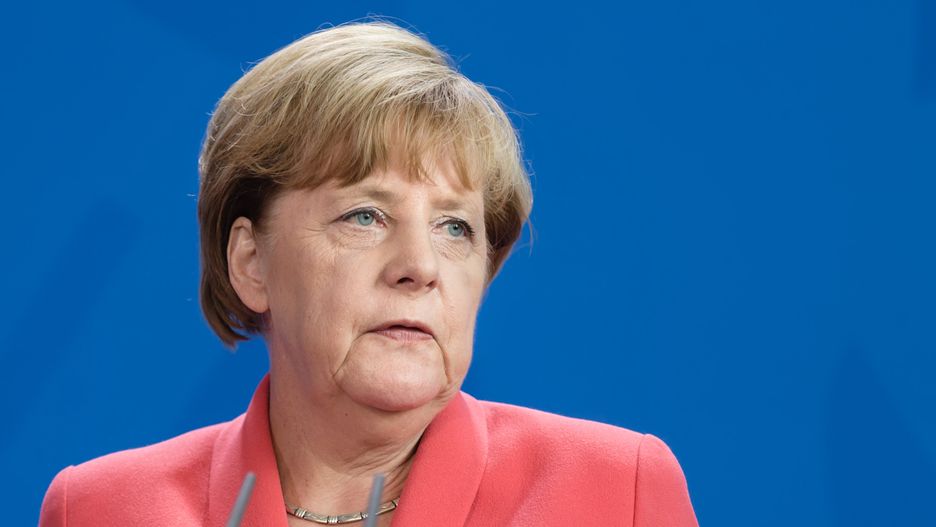 BERLIN, GERMANY - 2015/08/24: Chancellor of the Federal Republic of Germany Angela Merkel during a joint briefing with President of Ukraine Petro Poroshenko and French President Francois Hollande. (Photo by Mikhail Palinchak/SOPA Images/LightRocket via Getty Images)