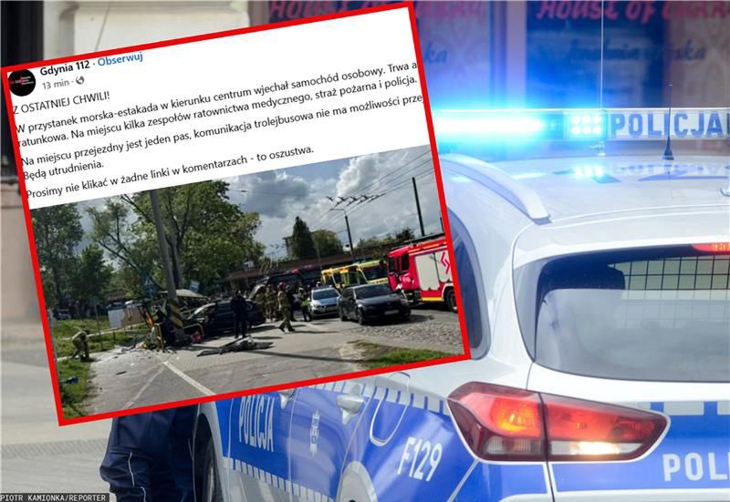 Staranował autem przystanek w Gdyni. Są poszkodowani