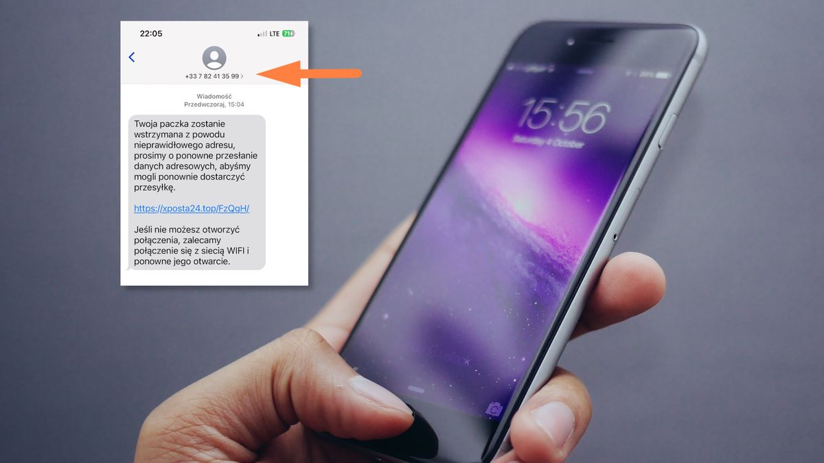 Fałszywa wiadomość SMS o paczce