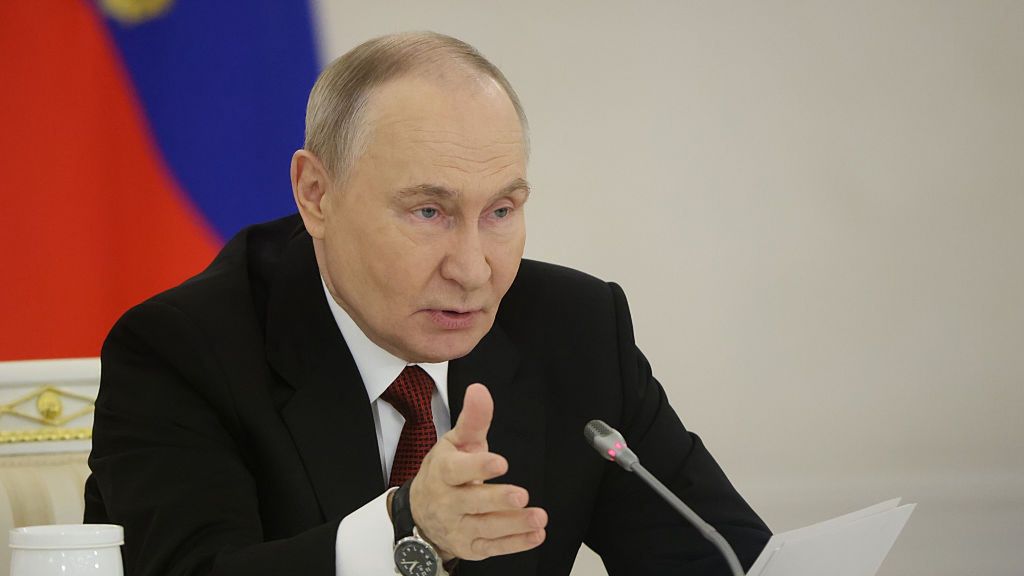 Russian President Vladimir Putin Holds State Council Meeting At The Kremlin
MOSCOW, RUSSIA - DECEMBER 25: Russian President Vladimir Putin gestures while speaking during the State Council Meeting at the Saint George's Hall of the Kremlin, on December 25, 2025 in Moscow, Russia. Putin gathered governors, cabinet members and parties leaders for the State Council meeting, the main topic of which was personnel training. (Photo by Contributor/Getty Images)
Contributor