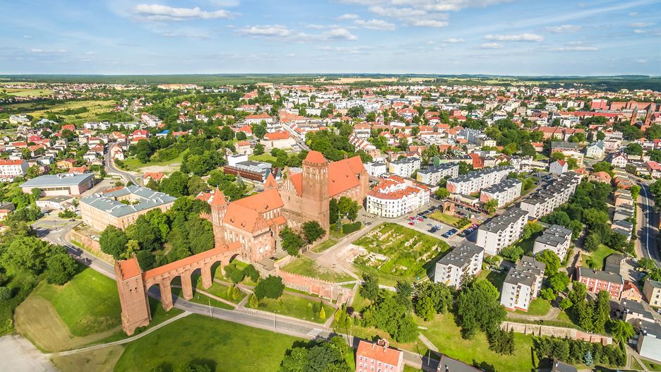 Kwidzyn z lotu ptaka 