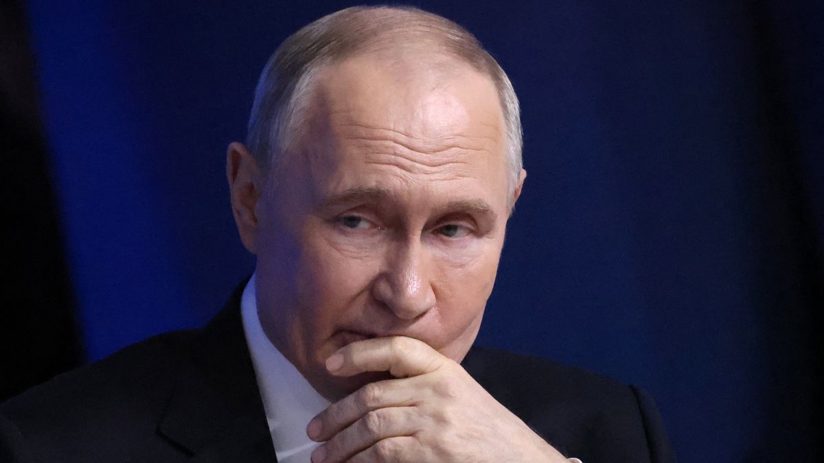 MOSCOW, RUSSIA - DECEMBER 19: Russian President Vladimir Putin gestures during his annual joint call-in-show and press conference, on December 19, 2025 in Moscow, Russia. During the broadcast of "Direct Line With Vladimir Putin," the annual call-in-show and press conference, Russian President Vladimir Putin takes questions from journalists and citizens calling in from across Russia.  (Photo by Contributor/Getty Images)