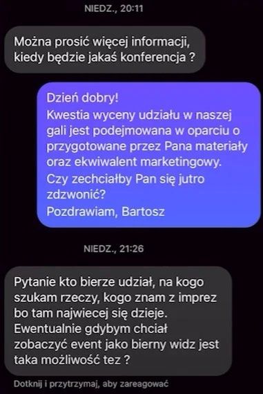 Reakcje influencerów na zaproszenie do Glory Wall