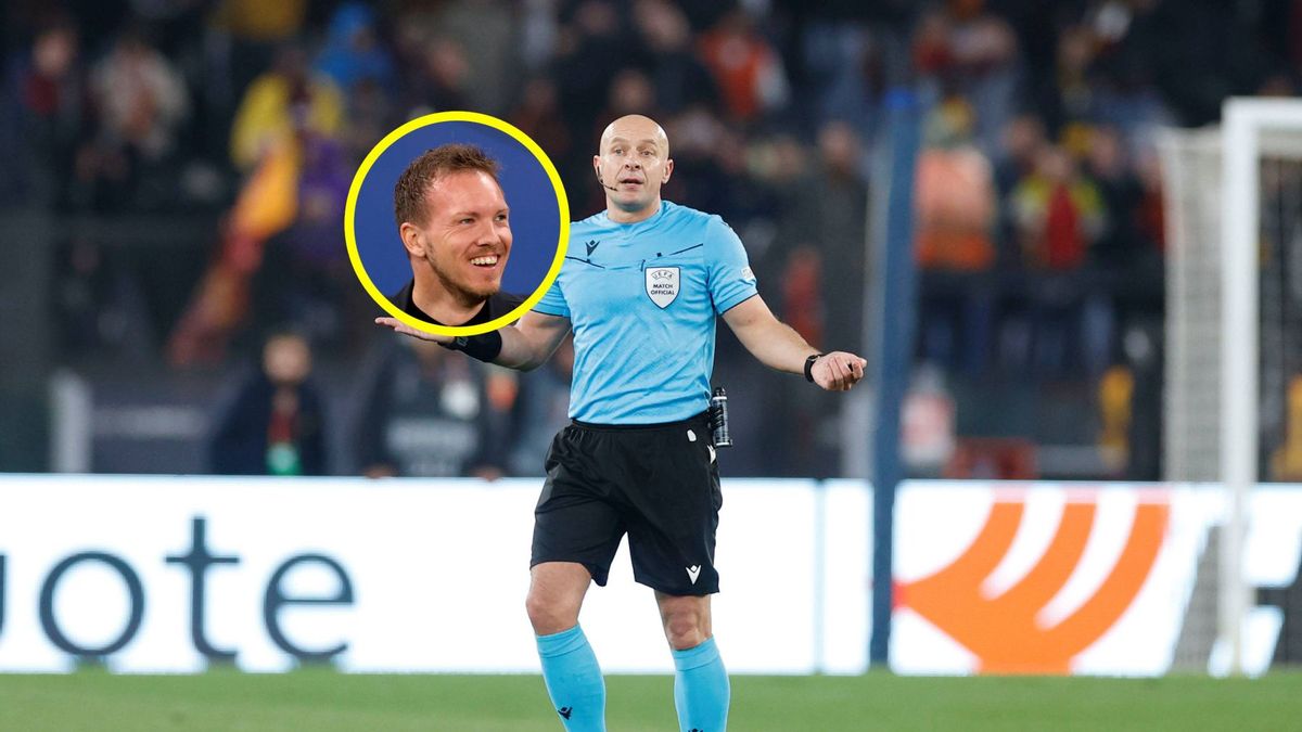 Na zdjęciu: Szymon Marciniak, w kółeczku Julian Nagelsmann