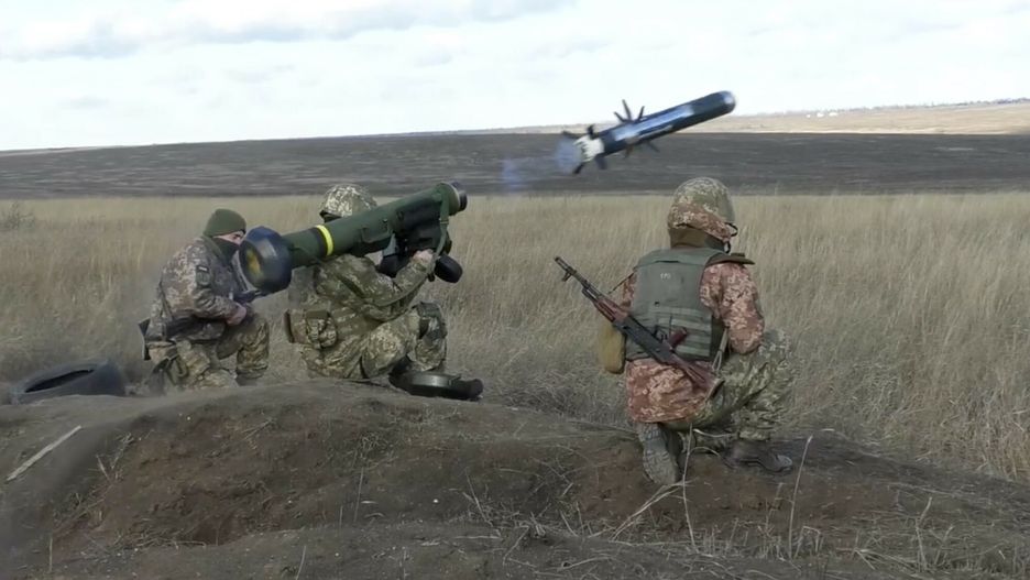 arch49In this image taken from footage provided by the Ukrainian Defense Ministry Press Service, a Ukrainian soldiers use a launcher with US Javelin missiles during military exercises in Donetsk region, Ukraine, Wednesday, Jan. 12, 2022. President Joe Biden has warned Russia's Vladimir Putin that the U.S. could impose new sanctions against Russia if it takes further military action against Ukraine. (Ukrainian Defense Ministry Press Service via AP)Ukrainian Defense Ministry Press Service